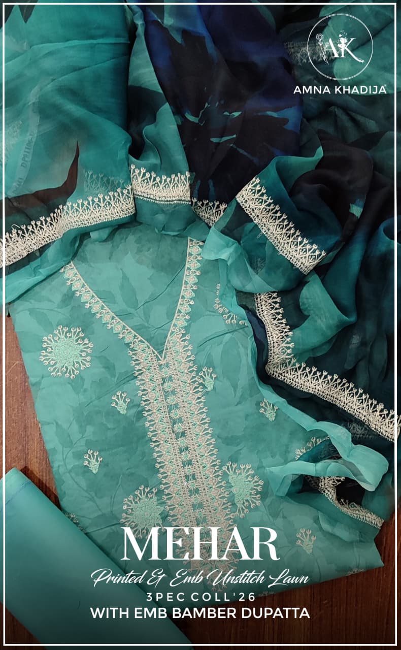 Printed lawn suits unstitched