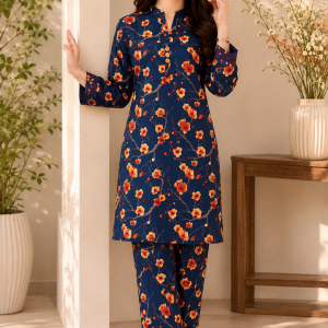 Navy Blue Floral Co-ord Set