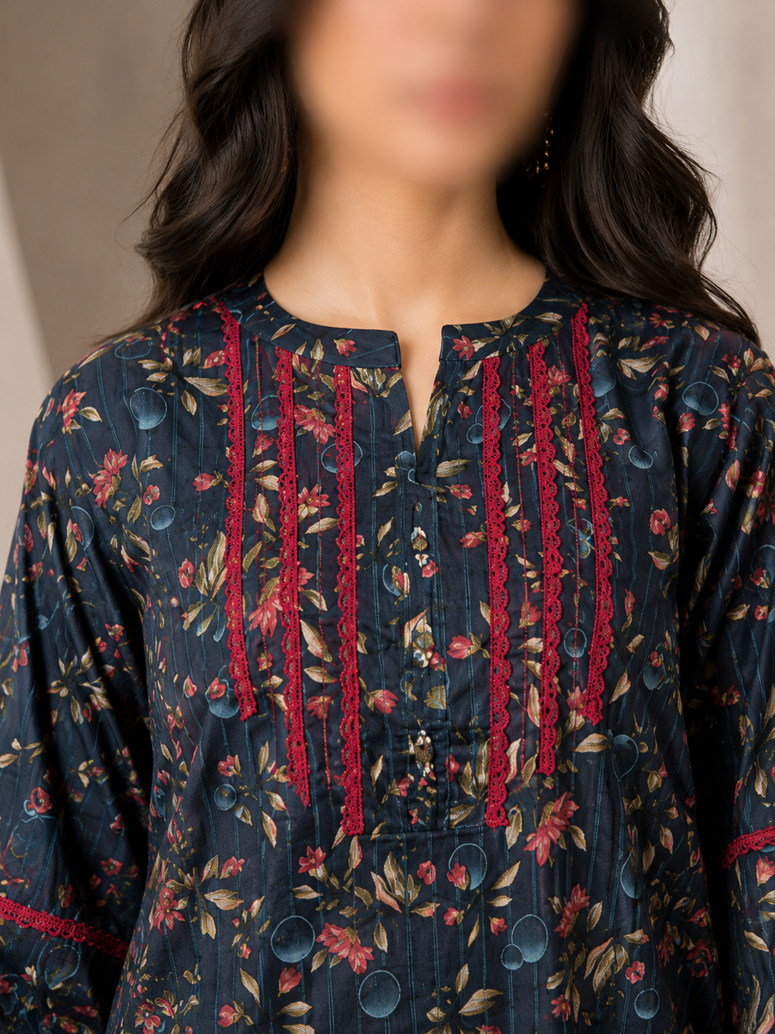 Midnight Blossom Co-Ord Set With Farshi Shalwar - Image 2