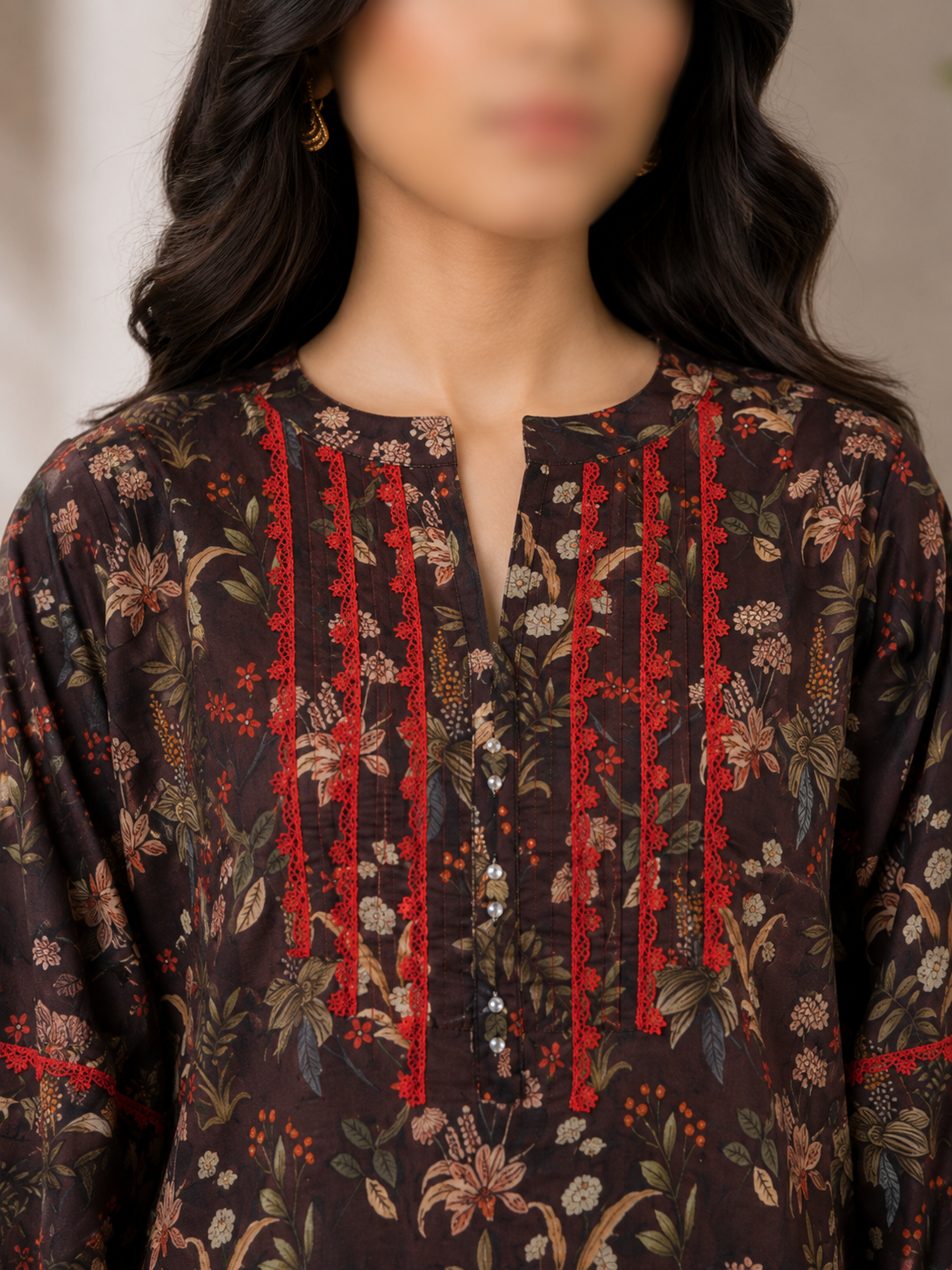 Autumn Bloom Co-Ord Set with Farshi Shalwar - Image 2