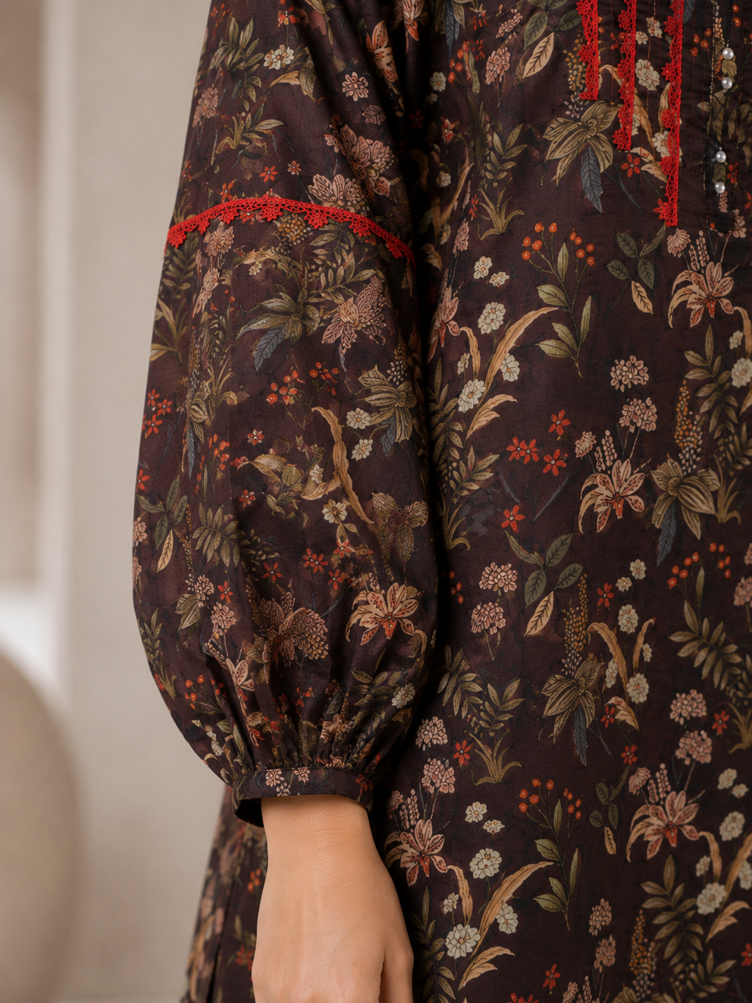 Autumn Bloom Co-Ord Set with Farshi Shalwar - Image 3