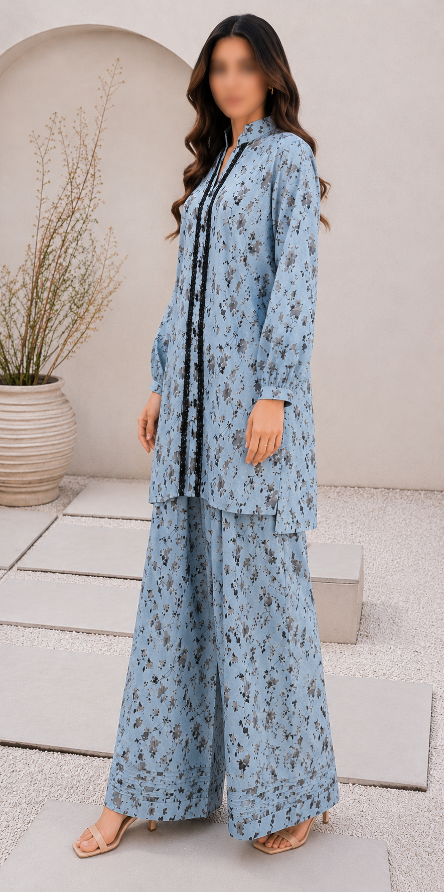Moonlit Bloom Co-Ord Set with Farshi Shalwar - Image 2