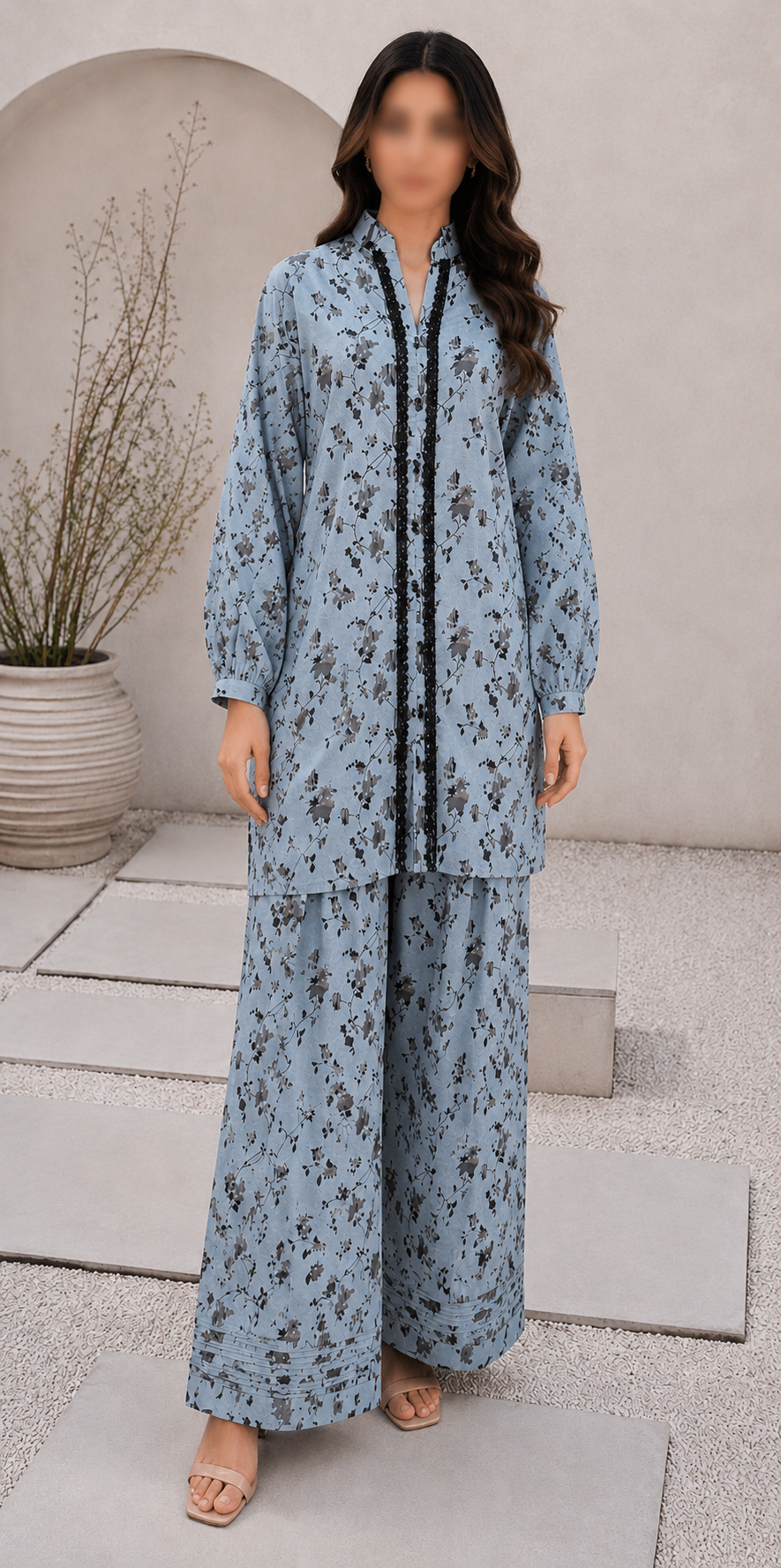 Moonlit Bloom Co-Ord Set with Farshi Shalwar