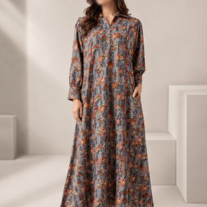 Autumn Bloom Linen Flare Dress