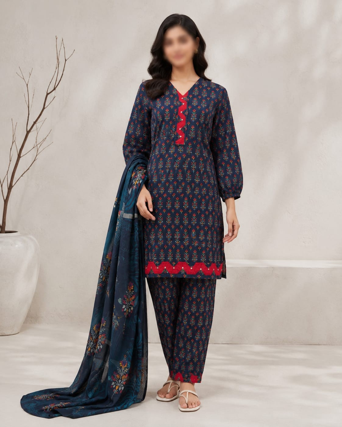 Midnight Bloom Kurti